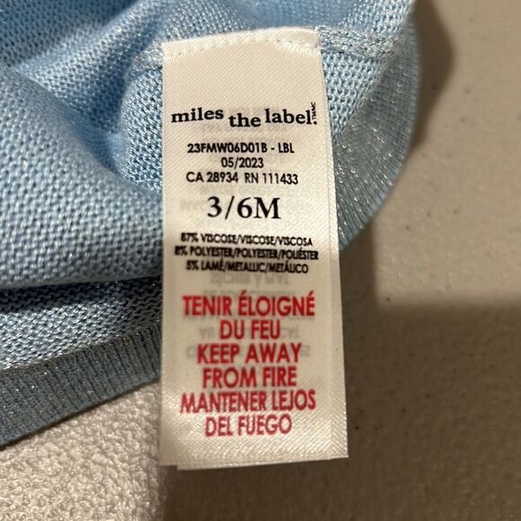 Miles the Label Metallic light blue sweater dress size 3-6 months NWT - Picture 14 of 15